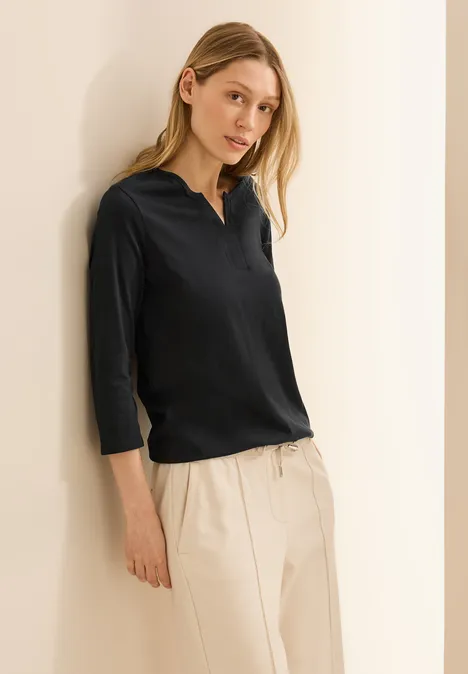 Shirt im Tunika-Look Black