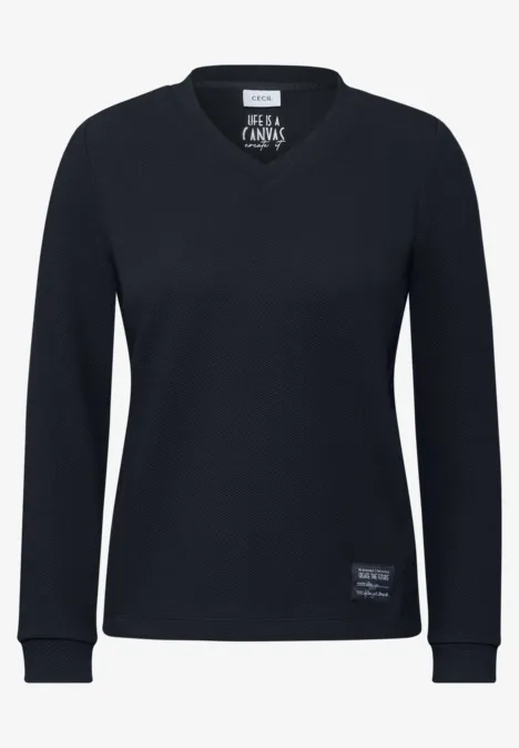 Shirt mit V-Neck universal blue