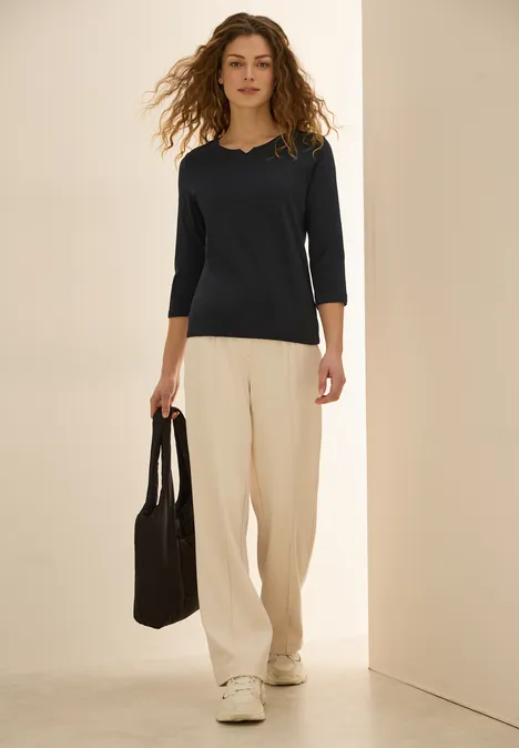 Jersey Shirt im Tunika-Look Black