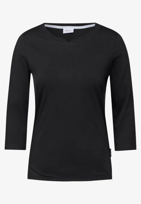 Jersey Shirt im Tunika-Look Black