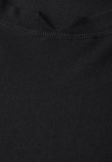 Jersey Shirt im Tunika-Look Black