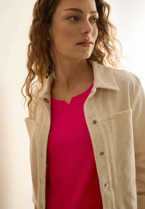 Jersey Shirt im Tunika-Look granita red