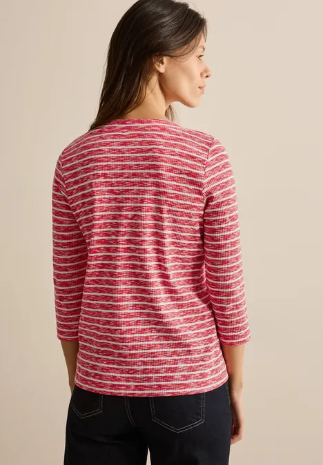 Gestreiftes Melange Shirt multicolor red melange