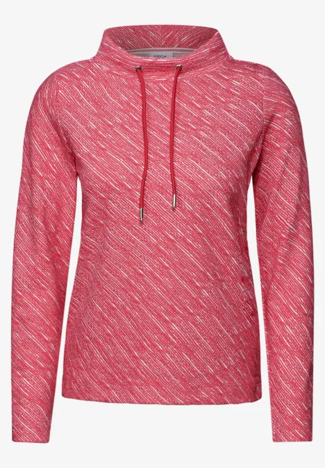 Shirt mit Diagonalstruktur granita red