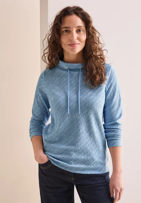 Shirt mit Diagonalstruktur fresh light blue