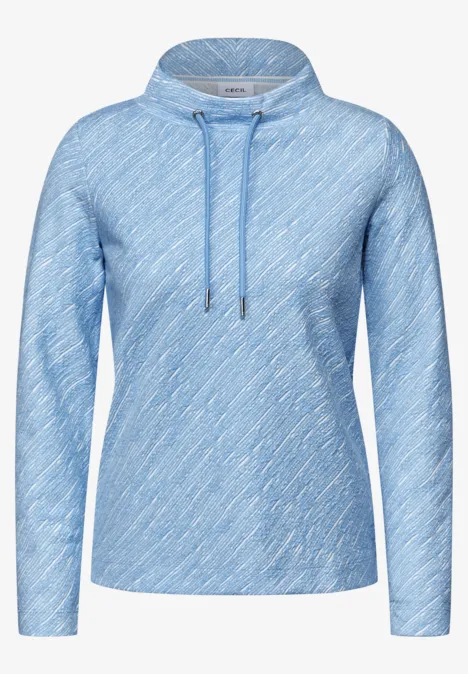 Shirt mit Diagonalstruktur fresh light blue