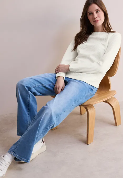 Strukturshirt vanilla white