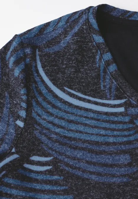 Kuscheliges Shirt mit Print universal blue melange