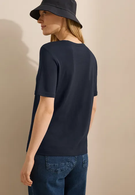 T-Shirt mit Print-Detail universal blue