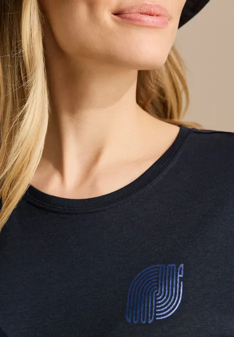 T-Shirt mit Print-Detail universal blue