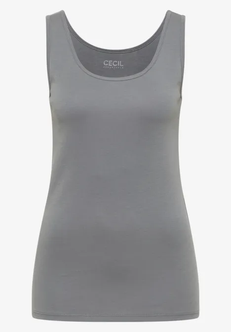 Basic Top aus reiner Baumwolle graphite light grey