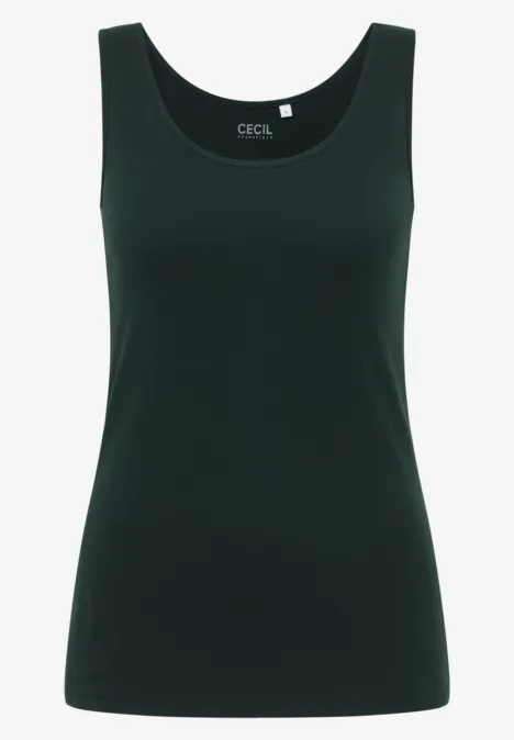 Basic Top in Unifarbe ink green
