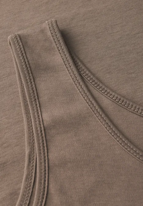 Basic Top in Unifarbe natural taupe