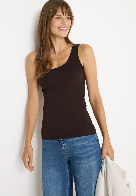 Basic Top in Unifarbe tartufo brown