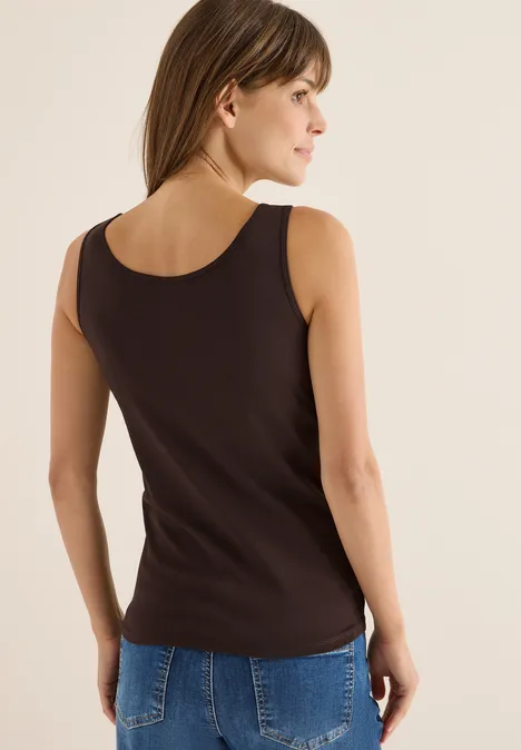 Basic Top in Unifarbe tartufo brown