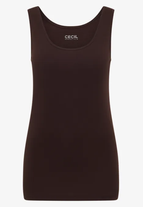 Basic Top in Unifarbe tartufo brown