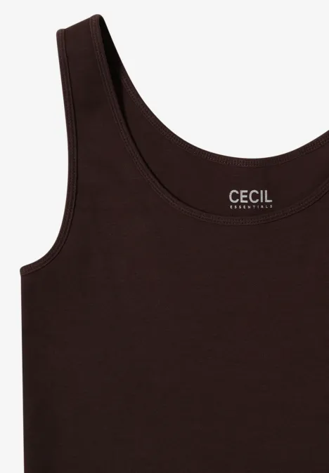 Basic Top in Unifarbe tartufo brown