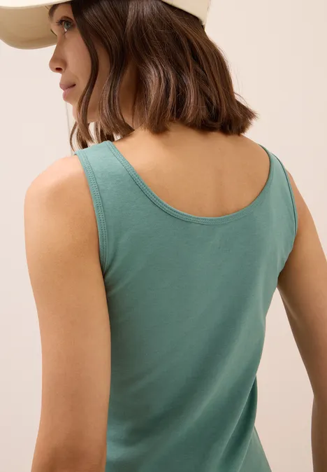Basic Top in Unifarbe jewel green