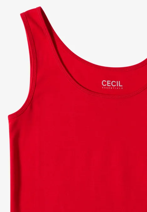 Basic Top in Unifarbe fiery red