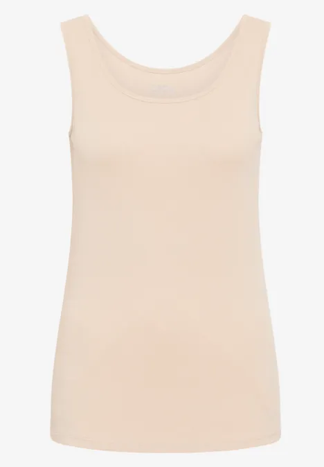 Basic Top in Unifarbe oat milk beige