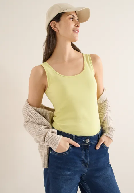 Basic Top in Unifarbe iced yellow
