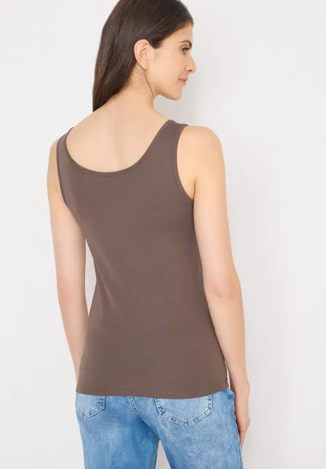 Basic Top in Unifarbe urban taupe