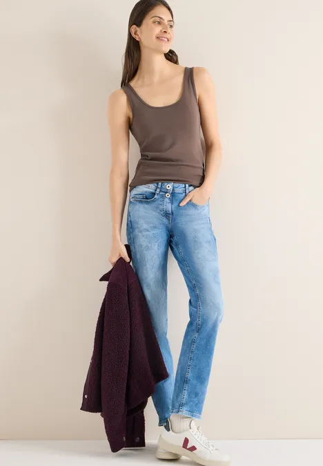 Basic Top in Unifarbe urban taupe