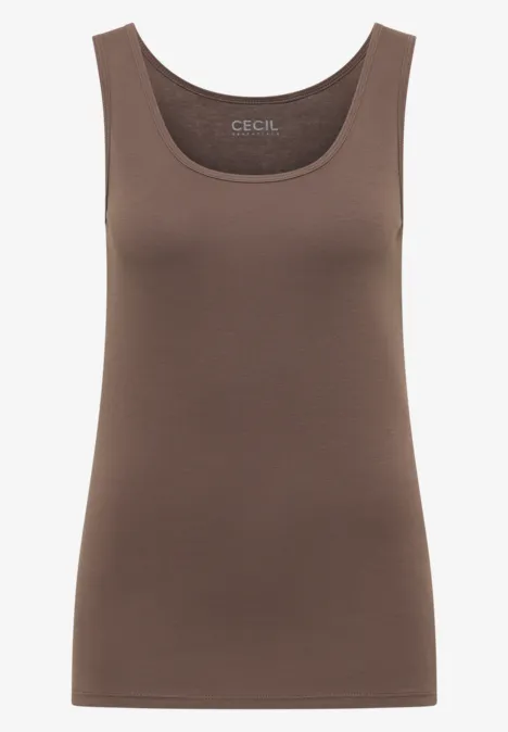 Basic Top in Unifarbe urban taupe