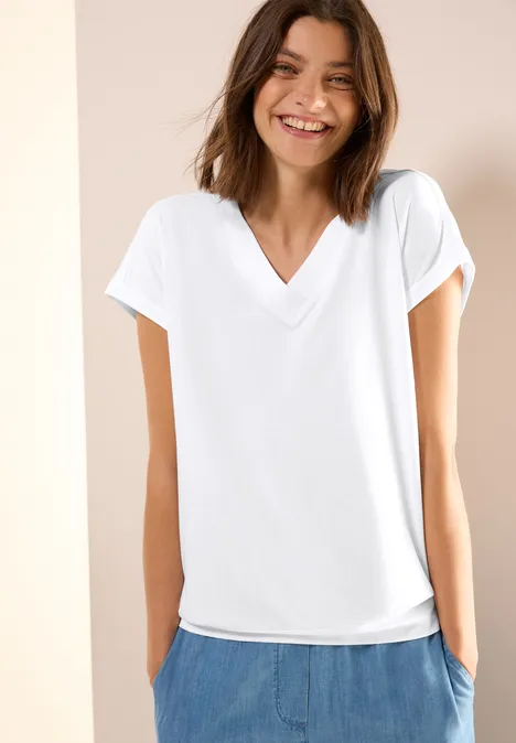 Shirt met V-hals White