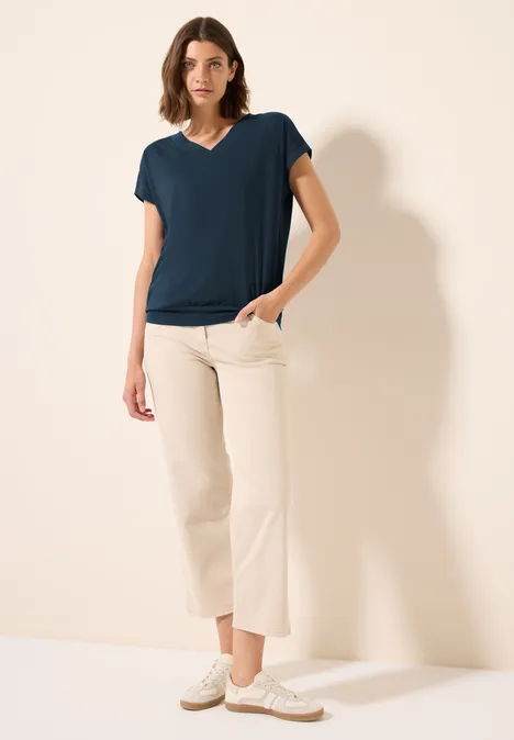 V-Neck T-Shirt dark petrol blue