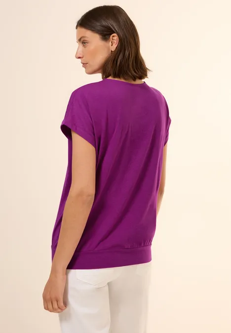 V-Neck T-Shirt anemone pink