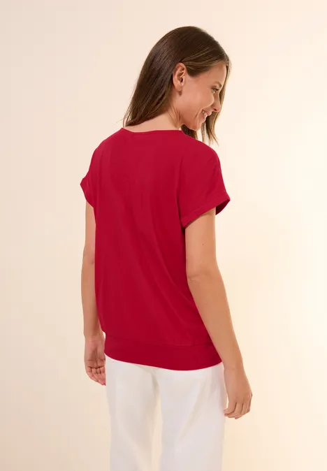 V-Neck T-Shirt glazed apple red
