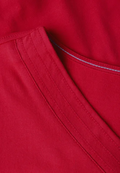 V-Neck T-Shirt glazed apple red