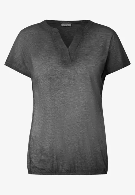 T-Shirt in Washed-Optik Black