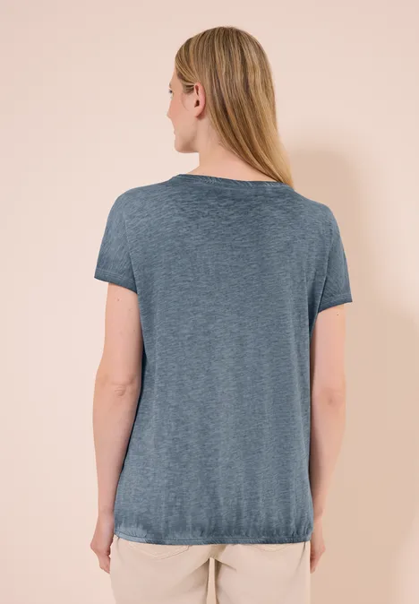 T-Shirt in Washed-Optik universal blue