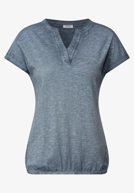 T-Shirt in Washed-Optik universal blue