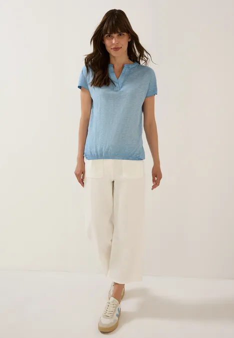 T-shirt à l'aspect délavé aster blue