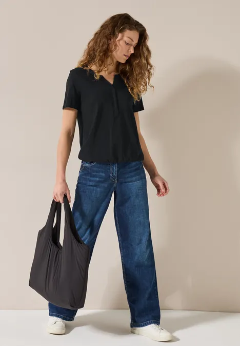 T-Shirt im Tunika-Look Black