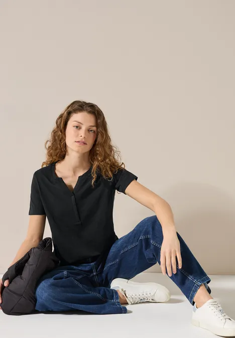T-Shirt im Tunika-Look Black