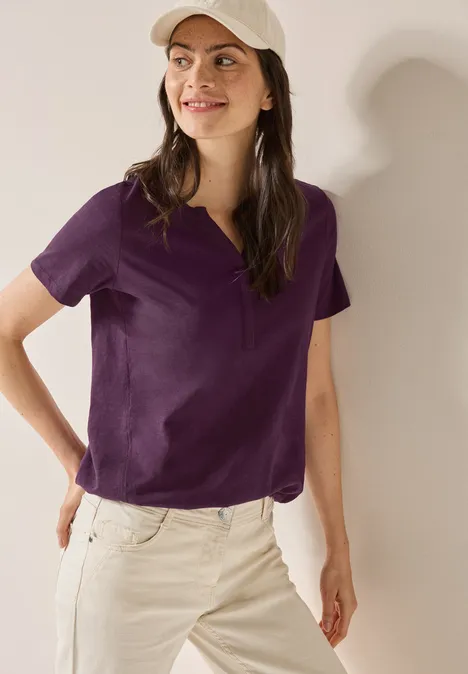 T-Shirt im Tunika-Look deep berry