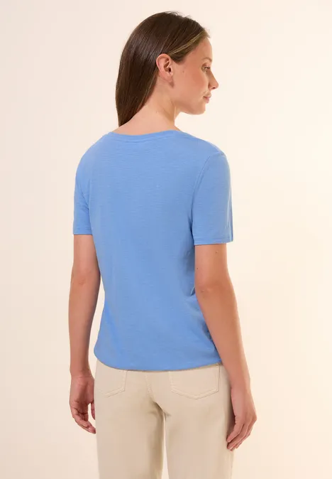 T-Shirt im Tunika-Look aster blue
