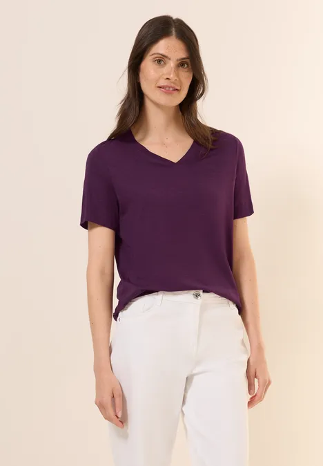 Basic V-Neck T-Shirt deep berry