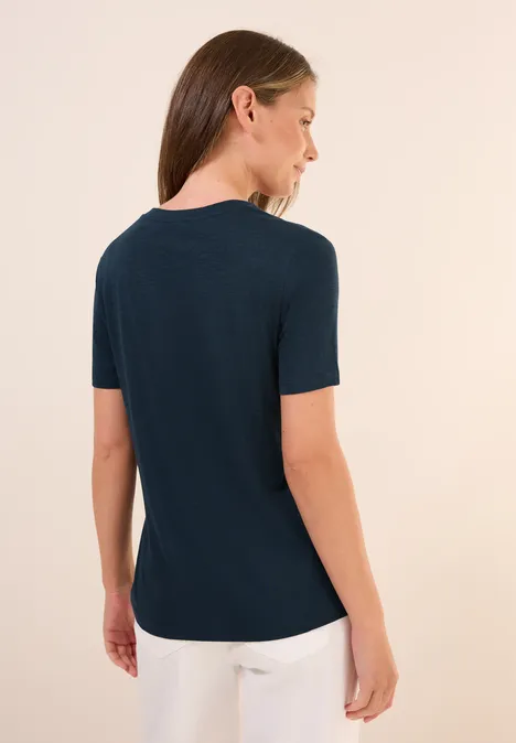 Basic V-Neck T-Shirt dark petrol blue