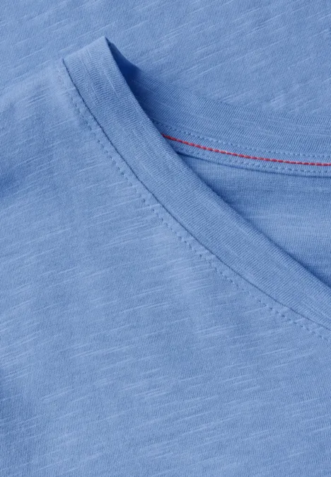 Basic V-Neck T-Shirt aster blue