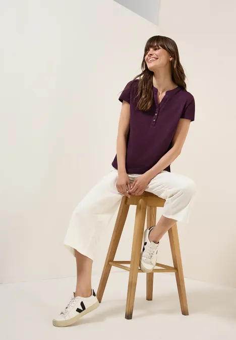 Shirt im Tunika-Look deep berry