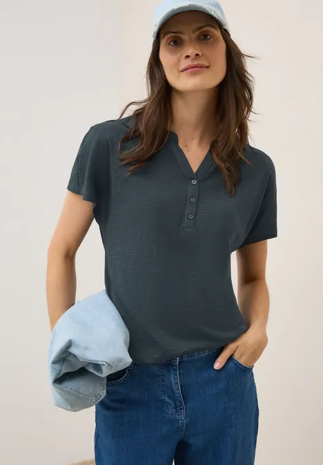 Shirt im Tunika-Look ink green
