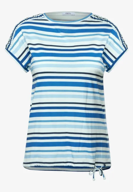 Streifen-Shirt mit Raffung universal blue