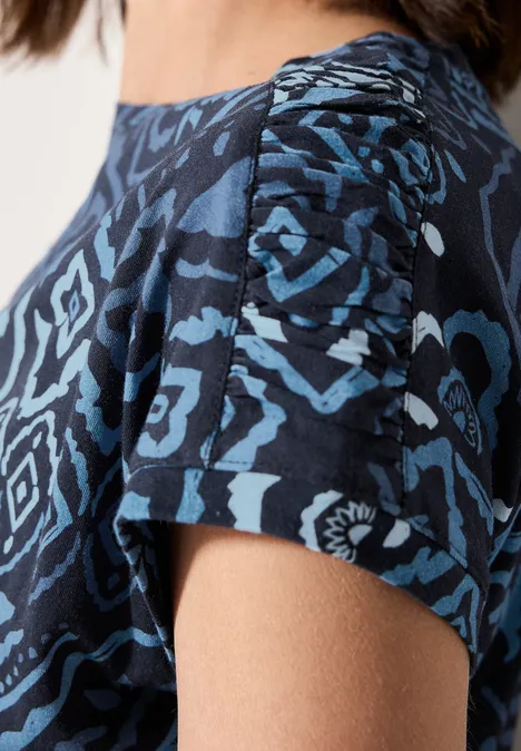 T-shirt imprimé avec fronces universal blue