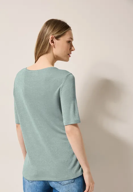 Glitzerndes T-Shirt cool salvia green
