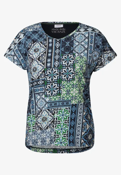 T-Shirt mit Muster universal blue